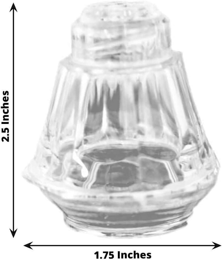 Efavormart 12 Pack 2" Clear Gem-Cut Plastic Salt and Pepper Shakers - Diamond Shaped Tabletop Favor Containers for Wedding Receptions, Parties and Formal Banquets