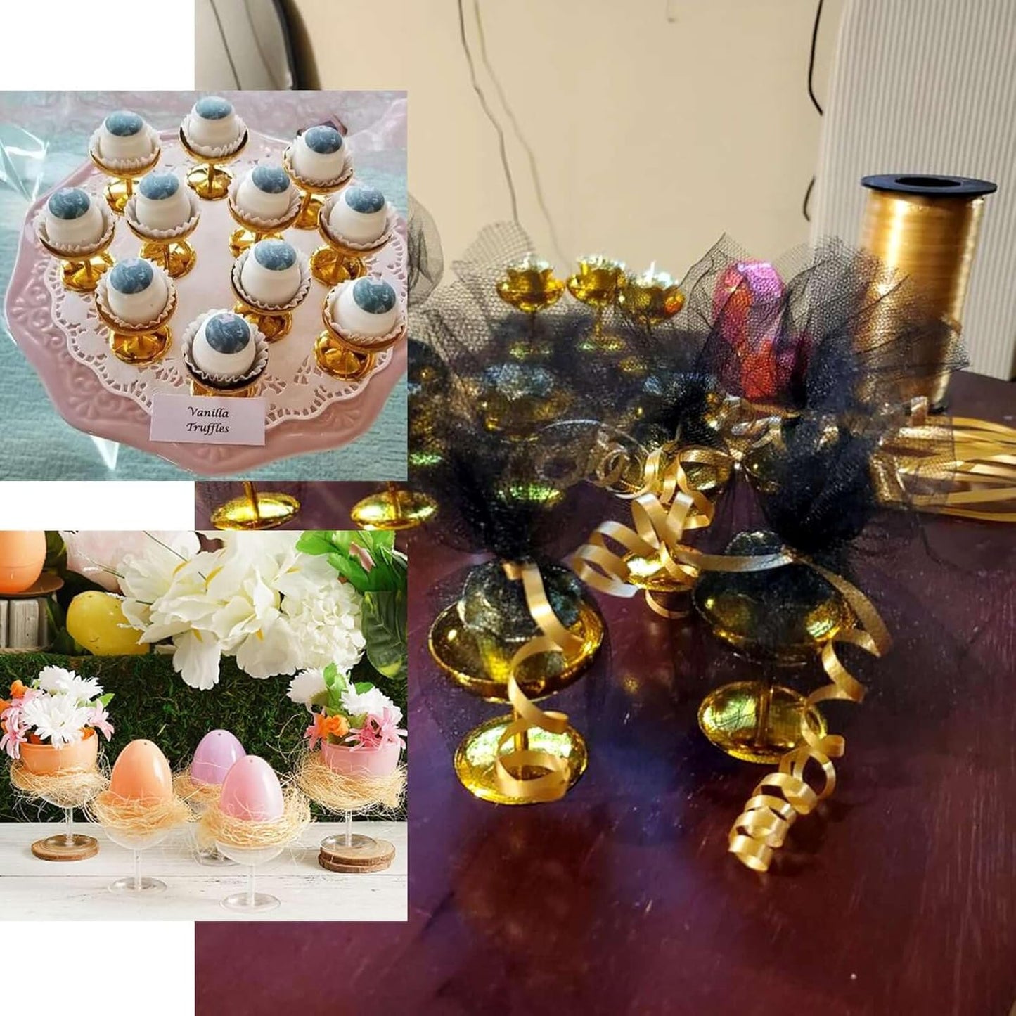 Efavormart 12 Pack 2'' Gold Favor Dessert Cups for Wedding, Birthday, Reception, Buffet, Upscale Occasions, Catered, Restaurants, Appetizers, Desserts, Mini Cupcakes, Nuts