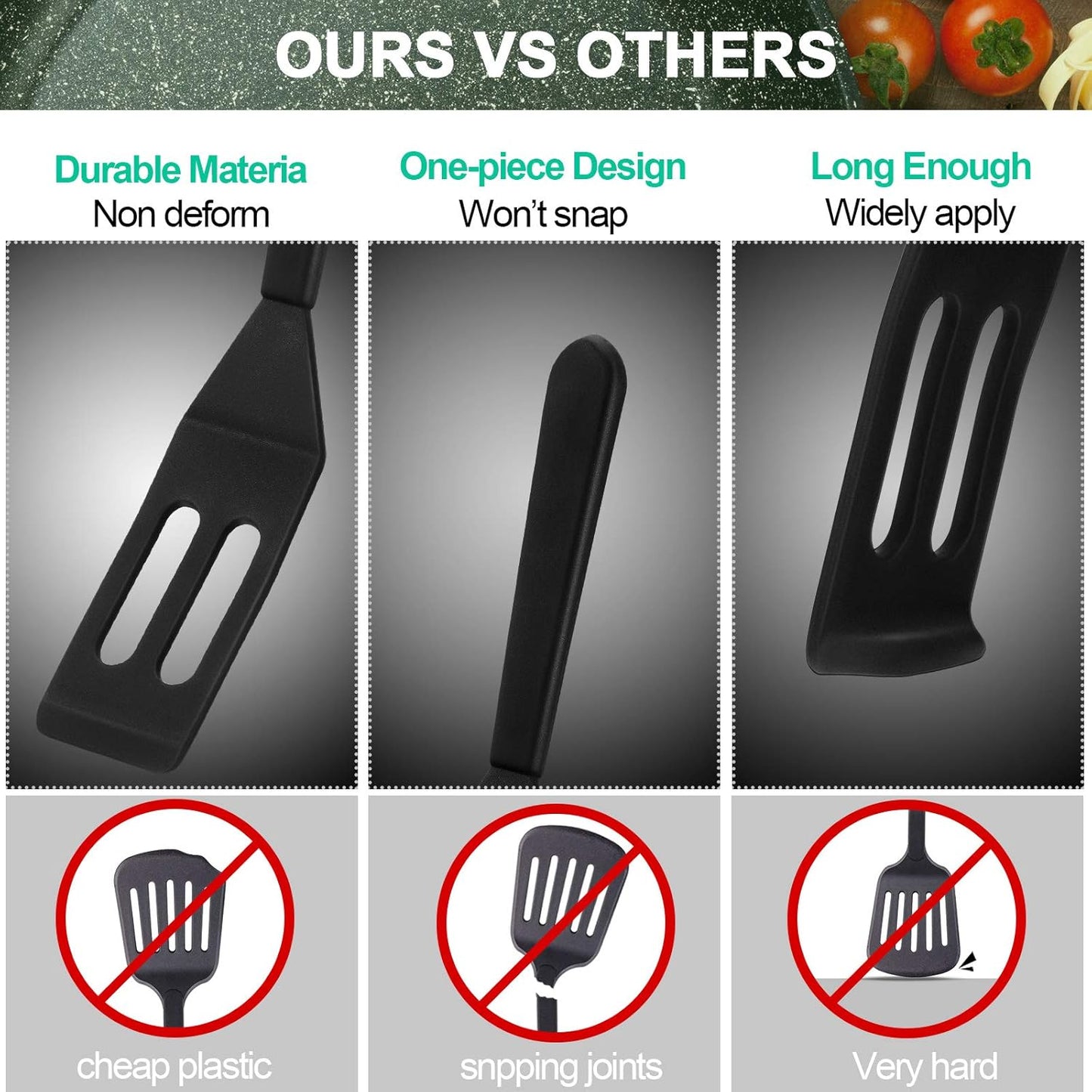 Mini Brownie Serving Spatula Flexible Nonstick Silicone Serve Turner Heat-Resistant Cookie Slotted Spatula for Flip Egg in Small Frying Pan Cookie Batter Lemon Squares(Black,2 Pieces)