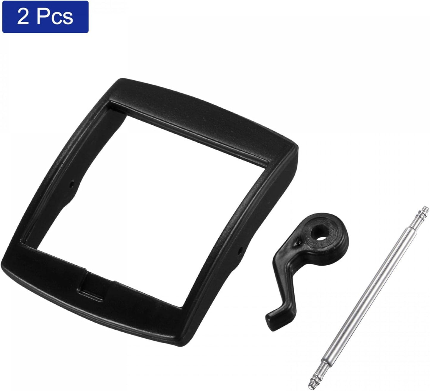 Watch Strap Clasp Replacement Plastic Buckle for 20mm Width Watch Bands Black 2 Pcs