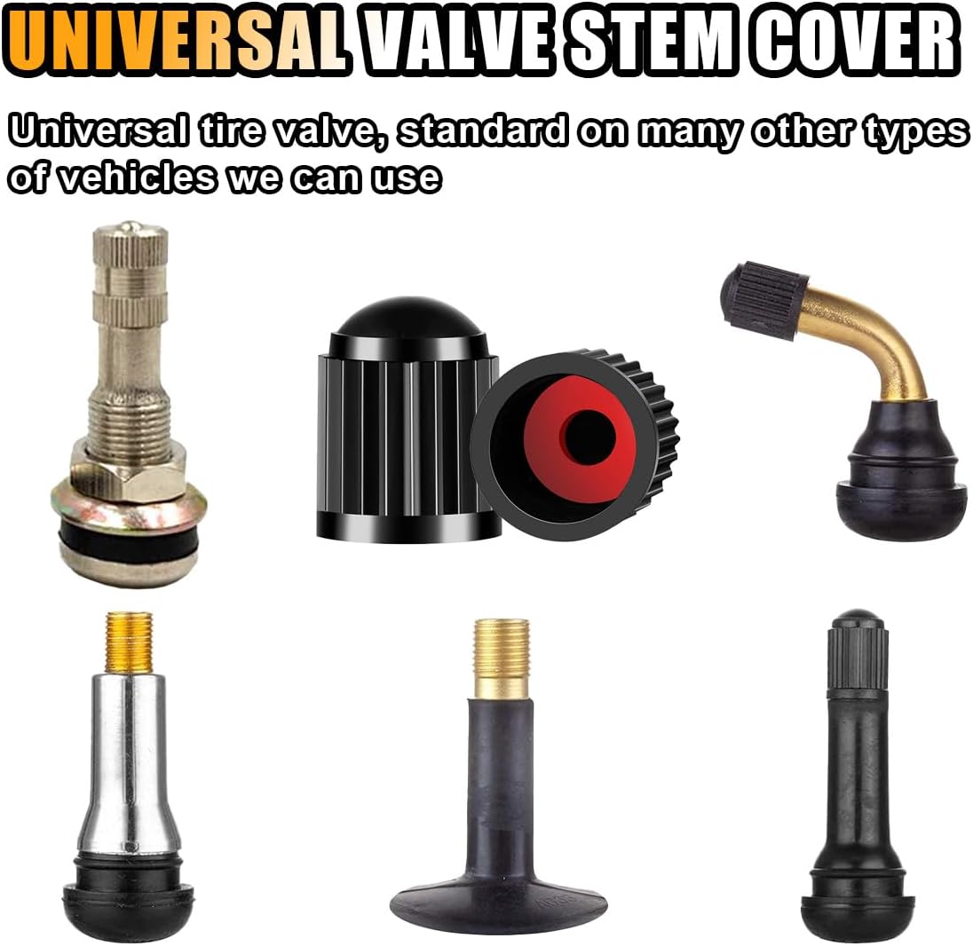 25PCS Tire Valve Stem Caps, Airtight Seal Stem Covers with O Rubber Ring, Car Tire Valve Dustproof Caps, Plastic Valve Stem Caps, Universal Accessories for Car SUV Bicycle Truck