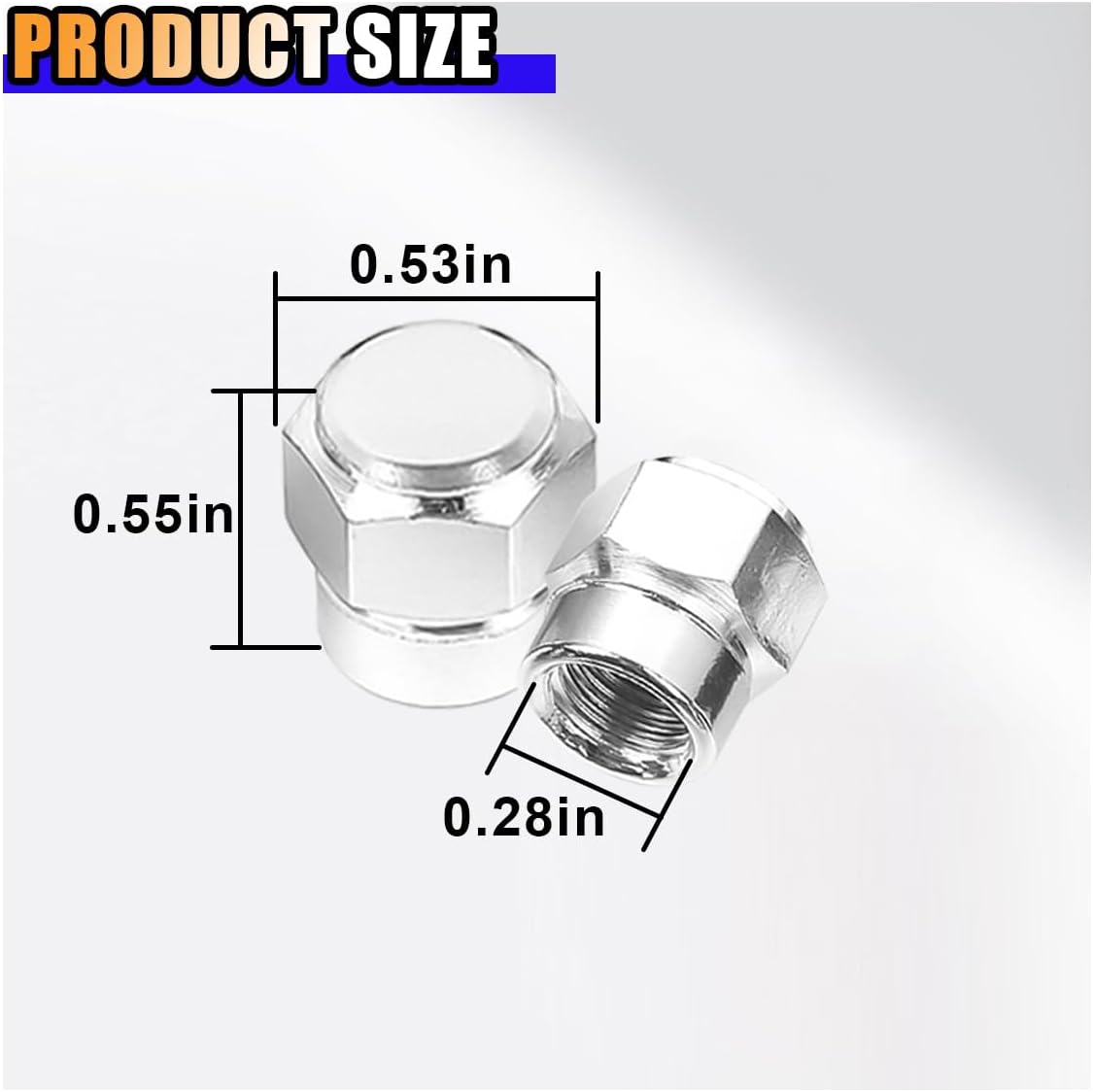 4PCS Car Tire Valve Stem Cap, Aluminum Car Hexagon Valve Cover, Leak-Proof Dustproof Car Tire Cap Cover, Automotive Accessories for Cars, Bicycles, SUVs, Motorcycles, Trucks (Silver)