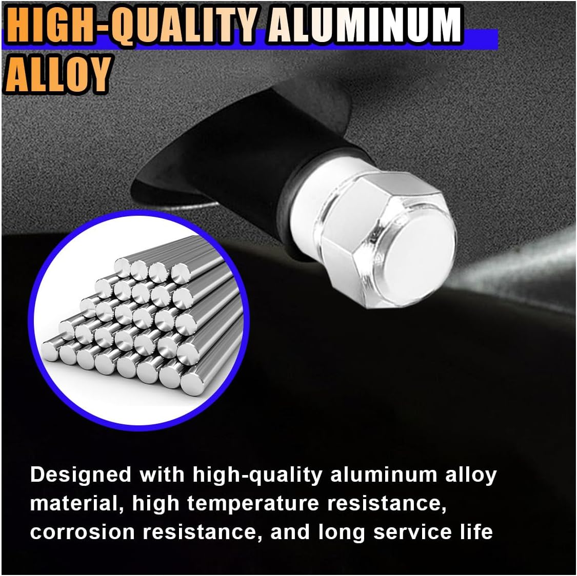 4PCS Car Tire Valve Stem Cap, Aluminum Car Hexagon Valve Cover, Leak-Proof Dustproof Car Tire Cap Cover, Automotive Accessories for Cars, Bicycles, SUVs, Motorcycles, Trucks (Silver)