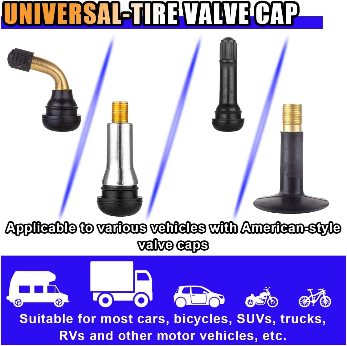 4PCS Car Tire Valve Stem Cap, Aluminum Car Hexagon Valve Cover, Leak-Proof Dustproof Car Tire Cap Cover, Automotive Accessories for Cars, Bicycles, SUVs, Motorcycles, Trucks (Silver)