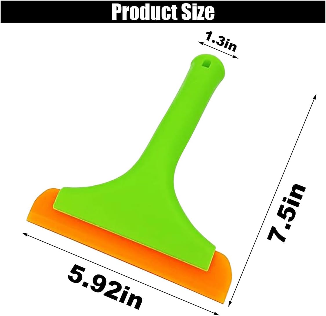 Small Silicone Window Squeegee, Car Windshield Water Blade Scraper, Multifunctional Squeegee with 5.9 Inch Blade and Non-Slip Handle, Auto Cleaning Accessory for Window, Mirror, Glass, Home (Green)