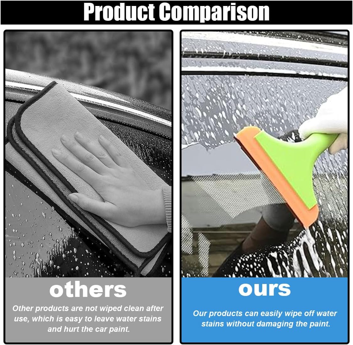 Small Silicone Window Squeegee, Car Windshield Water Blade Scraper, Multifunctional Squeegee with 5.9 Inch Blade and Non-Slip Handle, Auto Cleaning Accessory for Window, Mirror, Glass, Home (Green)