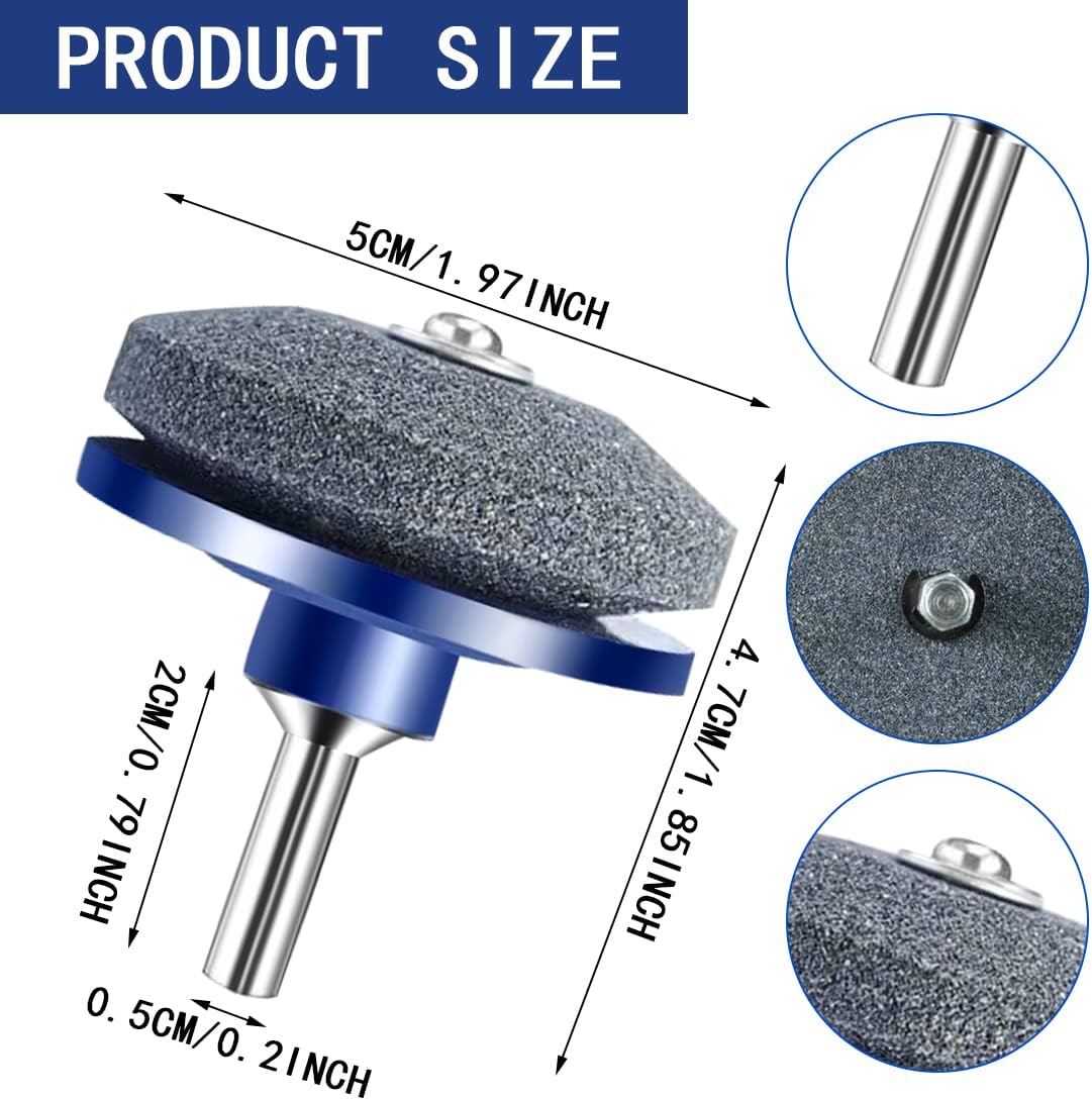 Lawnmower Blade Sharpener 4 Pack Rotary Lawn Mower Sharpener with Steel Backing, Universal Garden Tool Blade Sharpener for Power Drill Hand Drill