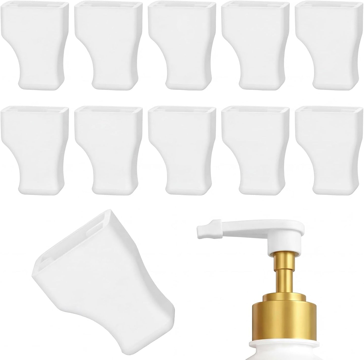 10 Pcs Coffee Syrup Pump Tip Covers, White Rubber Pourer Cap Fits for Syrup Pump, Pour Dispenser, Oil Liquor Bottle, Keep Sugar Condiments Olive Clean Preserved
