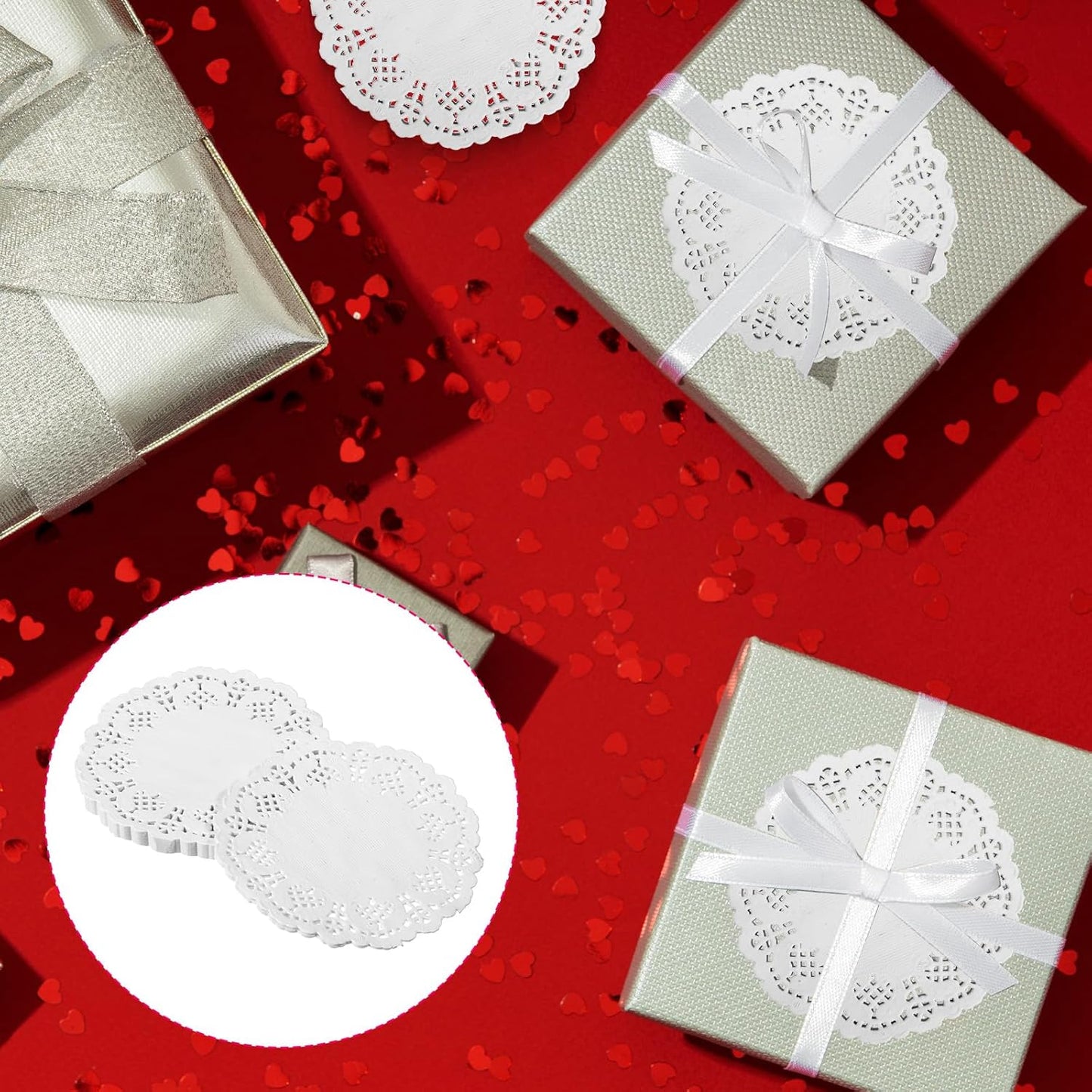 Paper Doilies, 200 Pcs 3.5 Inch Lace Doilies Paper Round Disposable Placemats White-Doilies for Tables Dessert Trays Party Craft Wedding Birthday Cakes Tableware Decorations