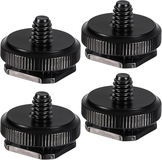 4 Pcs 1/4 Inch Camera Adapter Screws, Compatible with Versatile Flash Hot Shoe Mounts for DSLR Camera Rigs, Tripods, Mounting Accessories