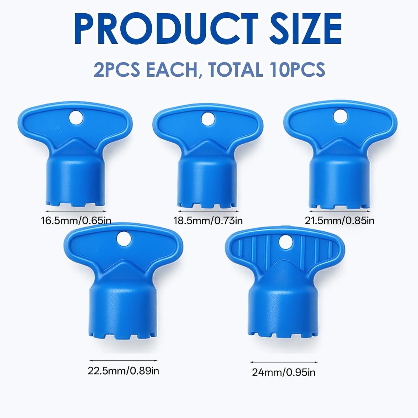 10 Pieces Faucet Aerator Removal Tool, Aerator Wrench Key Set Universal Sink Removal Wrench Tool with 5 Sizes M16.5, M21.5, M22.5, M24 for Bathroom Kitchen Faucet Maintenance