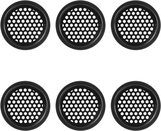 Soffit Vents Round Vent Cover, 6 Pcs 53mm/ 2inch Air Vents Stainless Steel Black Soffit Louver Vent Mesh Hole for Kitchen Bathroom Wardrobe Cabinet