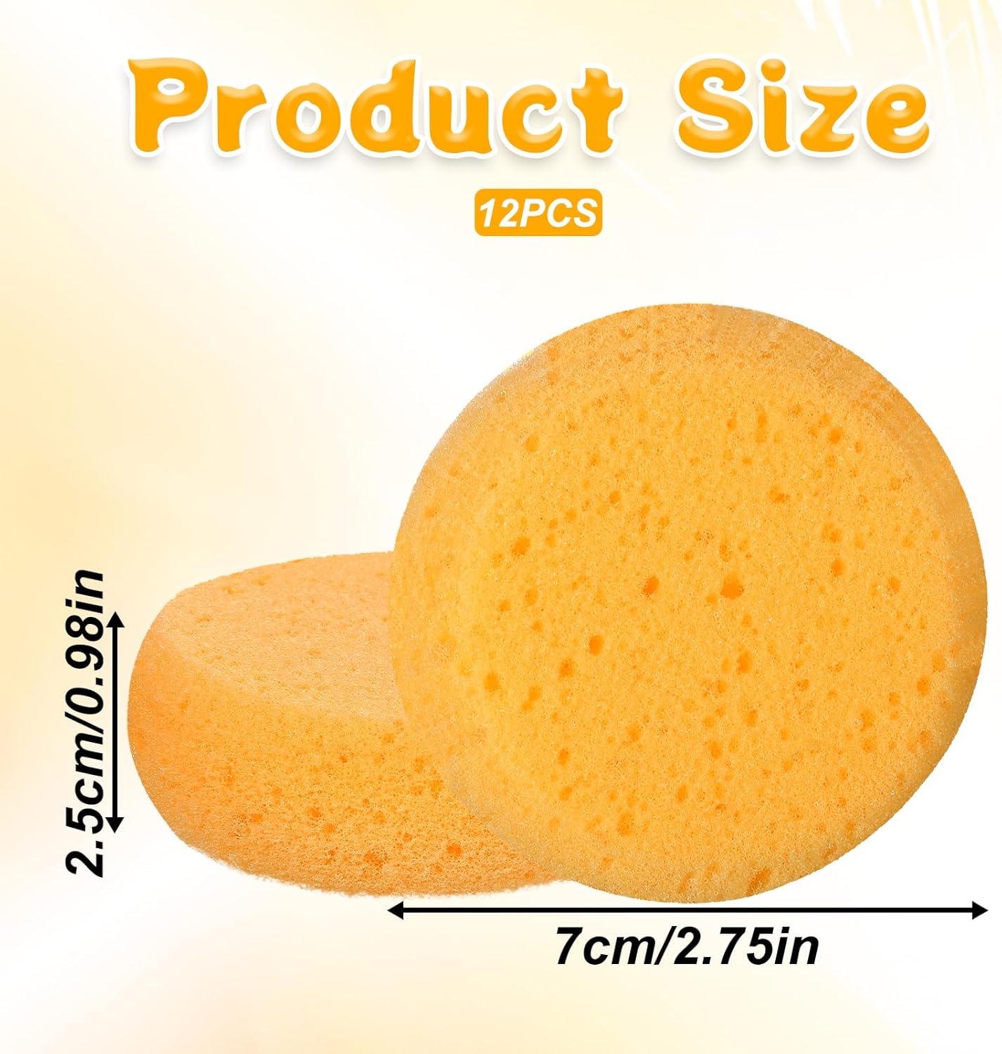 Paint Sponge, 12 Pcs Orange Round Painting Sponges 3 Inch Artist Pottery Sponge Applicator Watercolor Sponges for Face Painting Pottery Art Crafts Ceramics