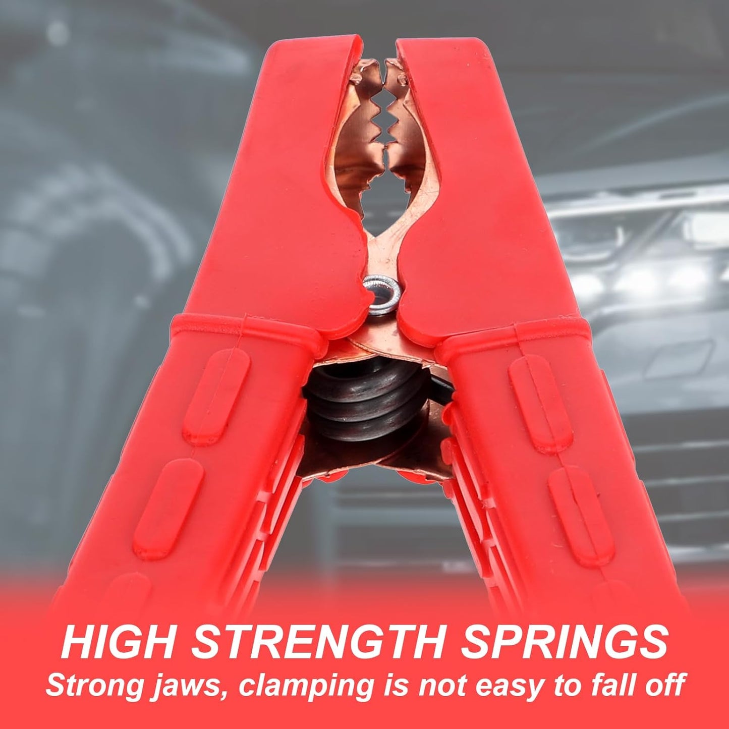 Jumper Cable Clamps, 2 Pcs Alligator Battery Clamps Clips Heavy Duty Batteries Charger Clamp 200 A Jumper Cable Ends Clamp Welder Clips for Under 5AWG Automotive Batteries Jump Starter Cables