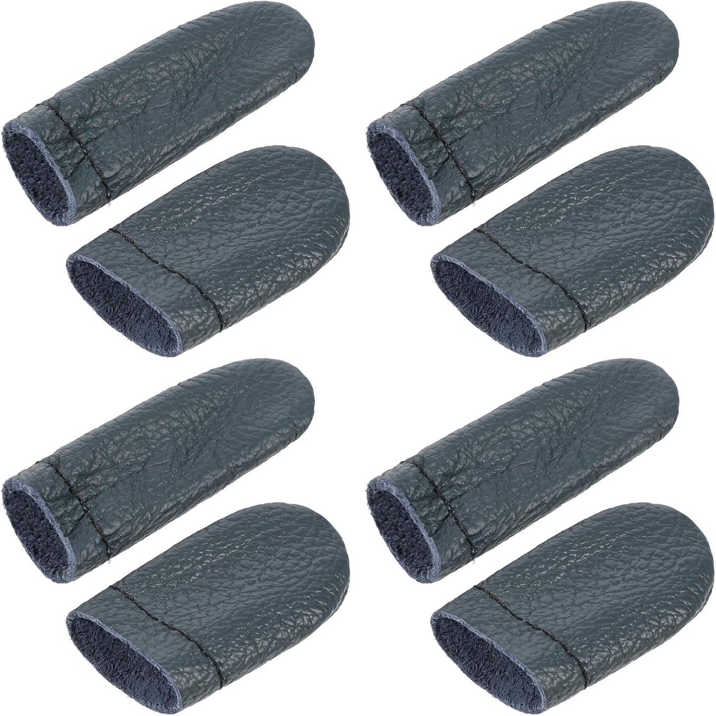 4 Pairs Crochet Finger Protectors, Leather Thimbles for Hand Sewing, Durable Needle Felting Knitting Thimble Guards Felting Tools Finger Protector for Hand Sewing, Embroidery Crafting