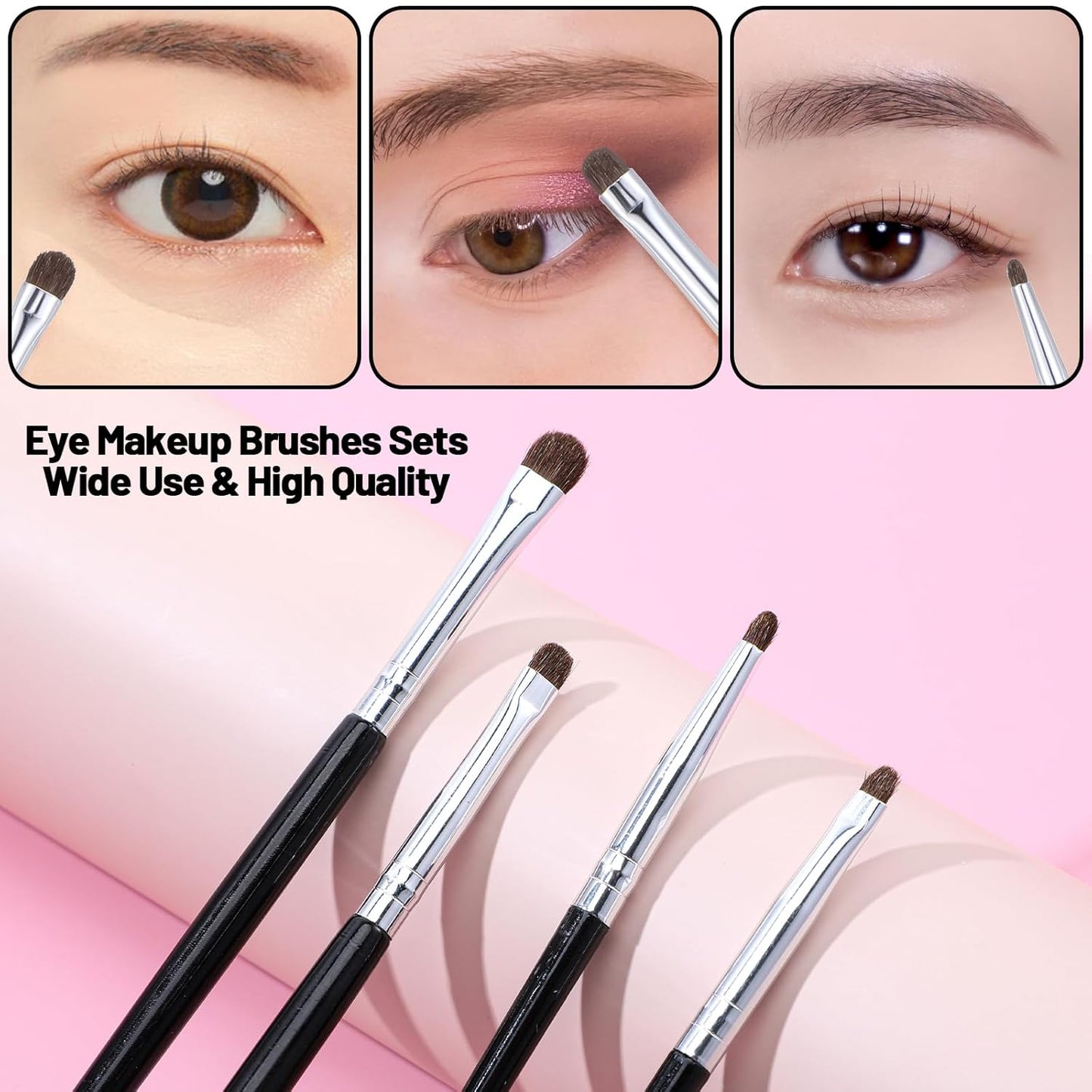 4 Pcs Eye Makeup Brushes Mini Smudge Brush for Eyeliner Concealer Brush Eyeshadow Eyeliner Brushes for Gel Cream Liquid Concealer Highlighting Eye Liner