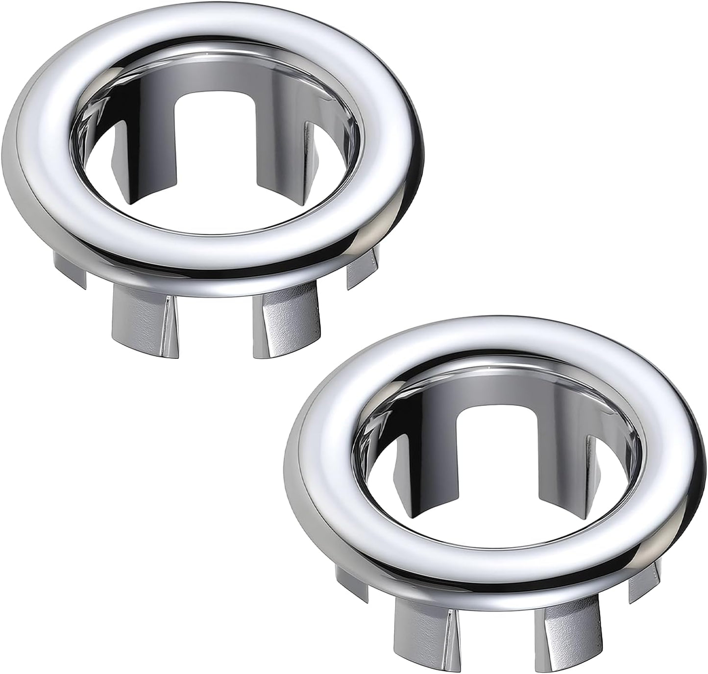 Sink Overflow Ring, 2 Pack Universal Bathroom Kitchen Sink Hole Trim Chrome Drain Cover, Overflow Trim Ring Insert Cap Fits Round Hole Diameter Replacement for Basin Vanity, Ceramic Sinks