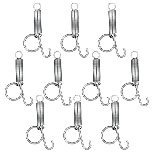 10 Pack Spring Cage Latch Door Spring Hook, Pet Door Latch Metal Finger Pet Cage Lock Wire Clips Rabbit Cages Accessories for Rabbit, Dog, Cat, Parrot, Guinea Pig, Small Animal Cages Doors (Large)
