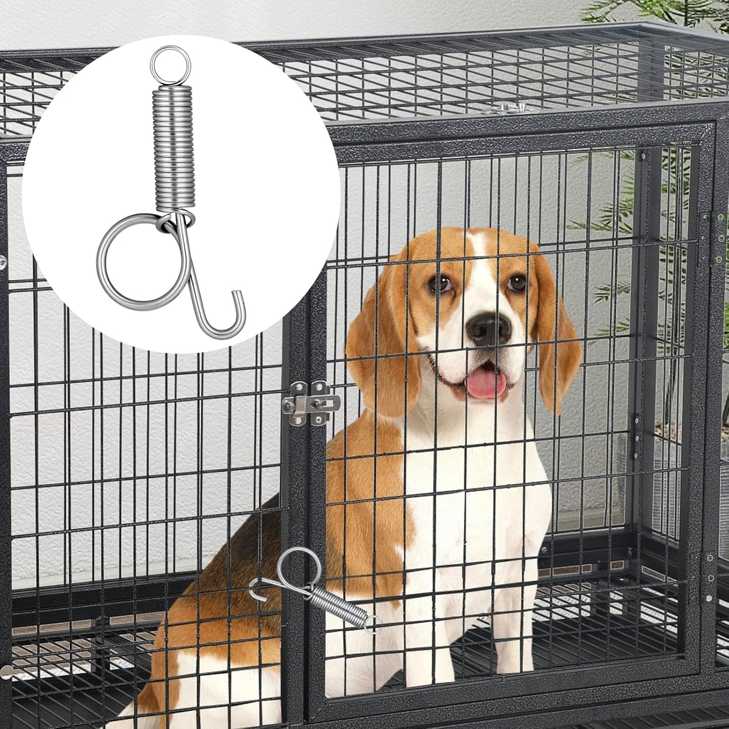 10 Pack Spring Cage Latch Door Spring Hook, Pet Door Latch Metal Finger Pet Cage Lock Wire Clips Rabbit Cages Accessories for Rabbit, Dog, Cat, Parrot, Guinea Pig, Small Animal Cages Doors (Large)