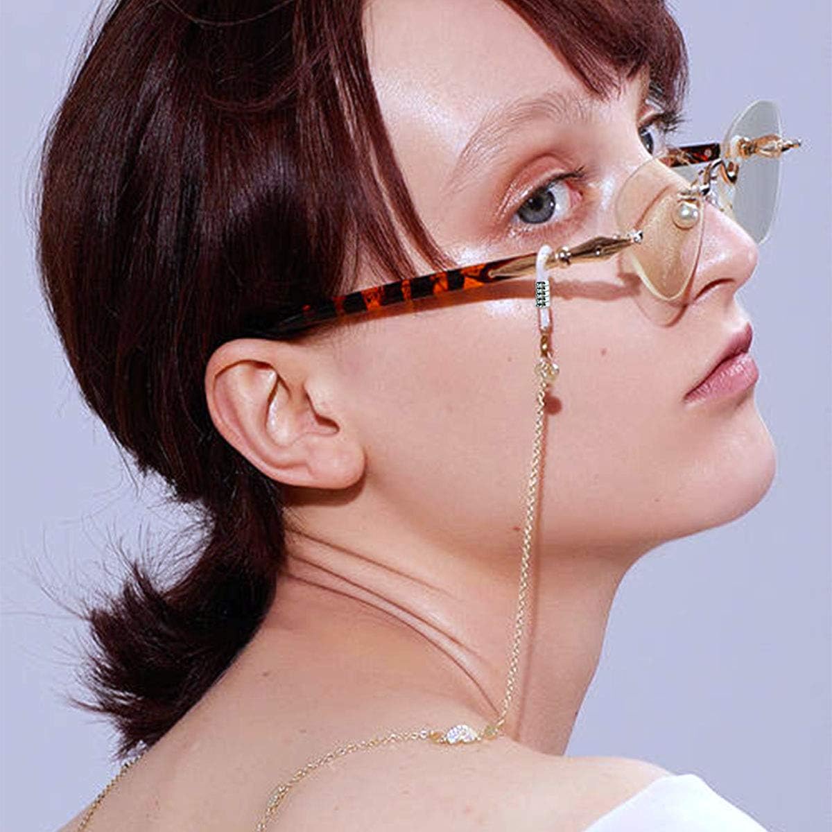 40 Pieces Eyeglass Chain Ends Adjustable Rubber Spectacle End Connectors for Eye Glasses Holder Necklace Chain