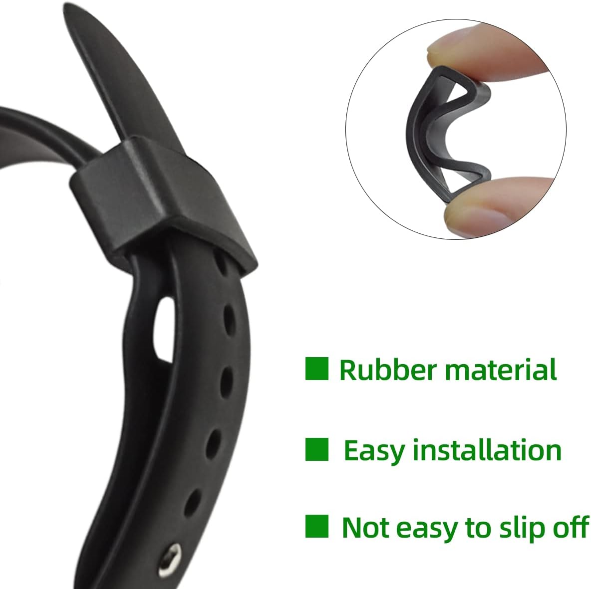 6 Pcs Watch Band Loop Holder Keeper for Resin Belt, Replacement Fastener Rings for Silicone Leather Rubber Watch Strap, Durable Fastener Retainer Size(22mm)