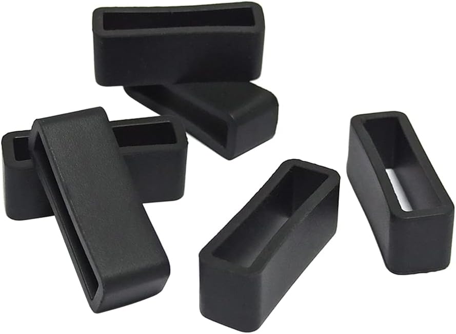 6 Pcs Watch Band Loop Holder Keeper for Resin Belt, Replacement Fastener Rings for Silicone Leather Rubber Watch Strap, Durable Fastener Retainer Size(22mm)