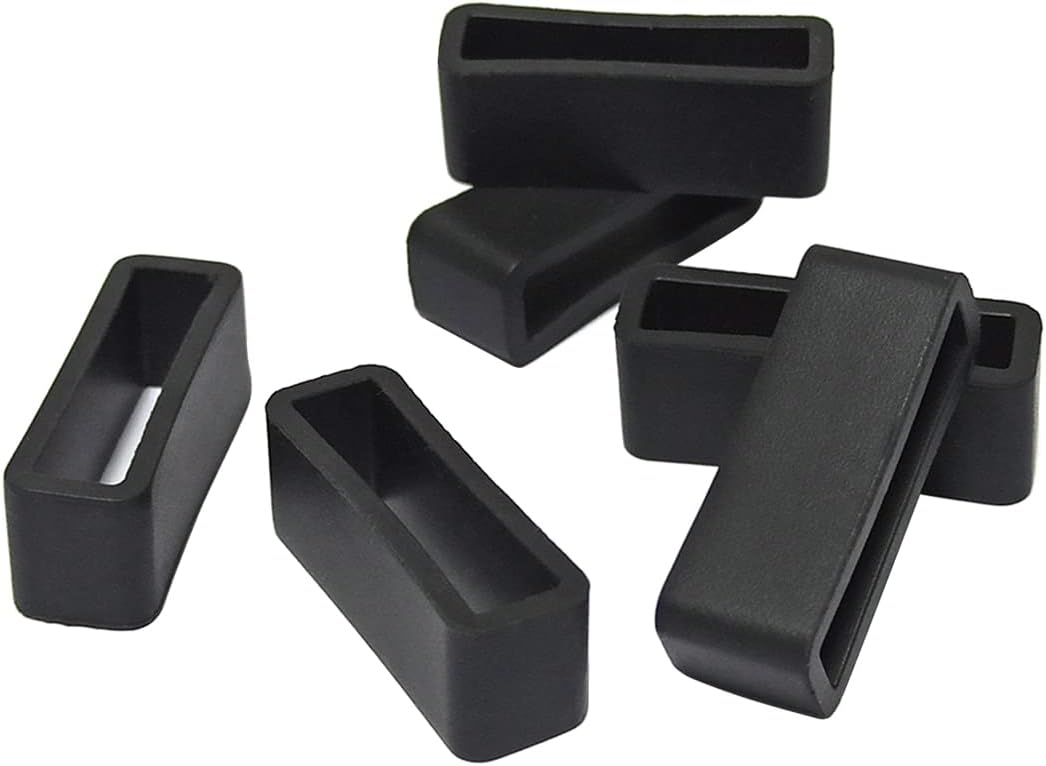 6 Pcs Watch Band Loop Holder Keeper for Resin Belt, Replacement Fastener Rings for Silicone Leather Rubber Watch Strap, Durable Fastener Retainer Size(24mm)