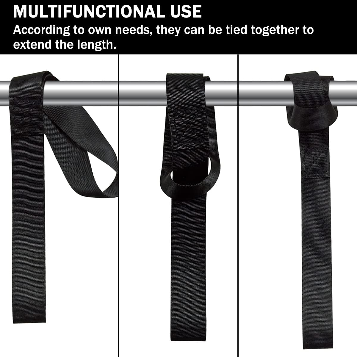 Black Soft Loop Tie Down Straps (6 Pack) 4500Lbs Breaking Strength and 1500Lbs Load Capacity, 12 * 1in Heavy Duty Tie Down Loops for Securing ATV UTV Motorcycles Scooters Dirt Bikes Lawn Equipment