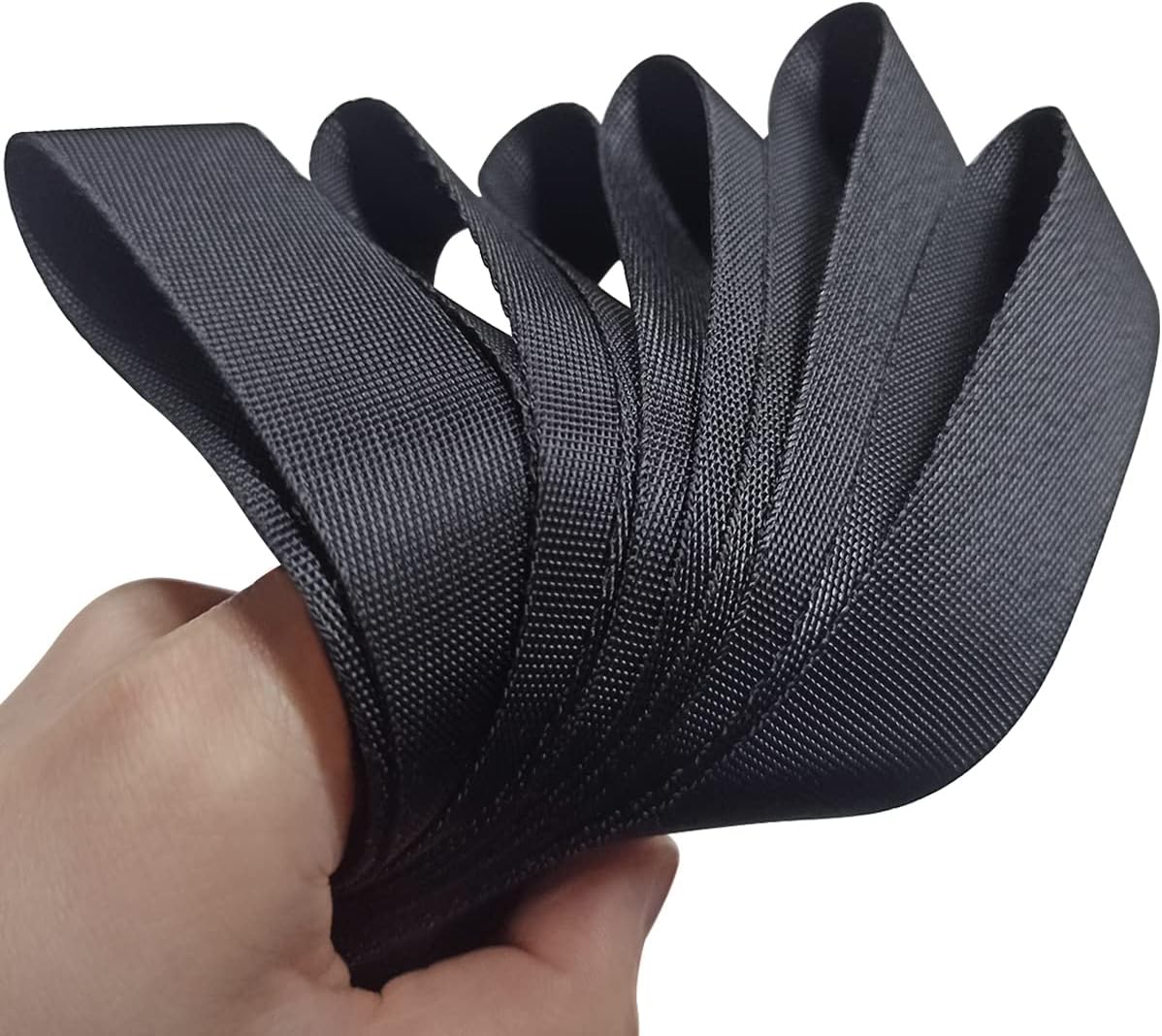 Black Soft Loop Tie Down Straps (6 Pack) 4500Lbs Breaking Strength and 1500Lbs Load Capacity, 12 * 1in Heavy Duty Tie Down Loops for Securing ATV UTV Motorcycles Scooters Dirt Bikes Lawn Equipment
