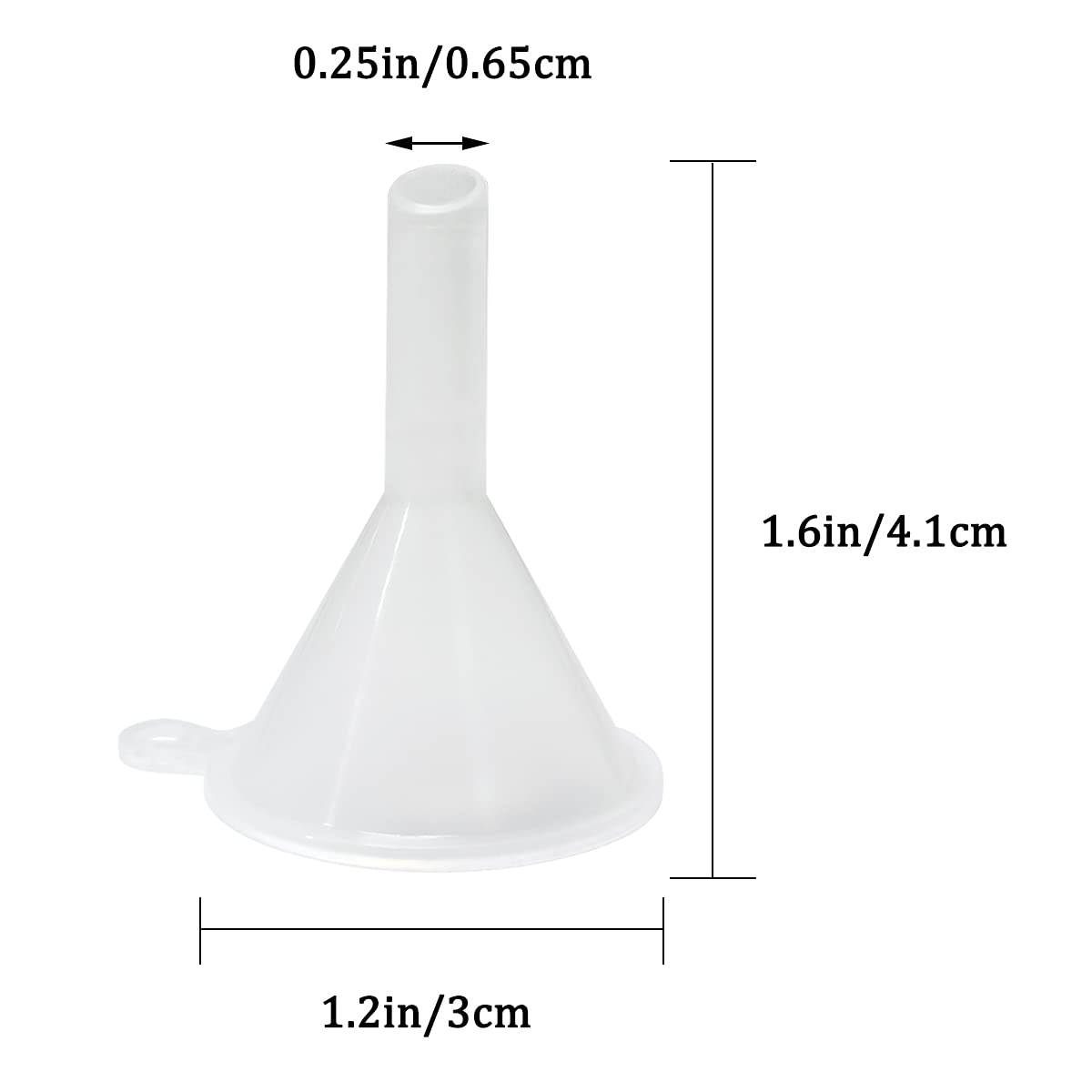 30 Pcs Small Mini Clear Plastic Funnels for Lab Bottles, Essential Oils, Perfumes, Spices, Sand Art, Powder