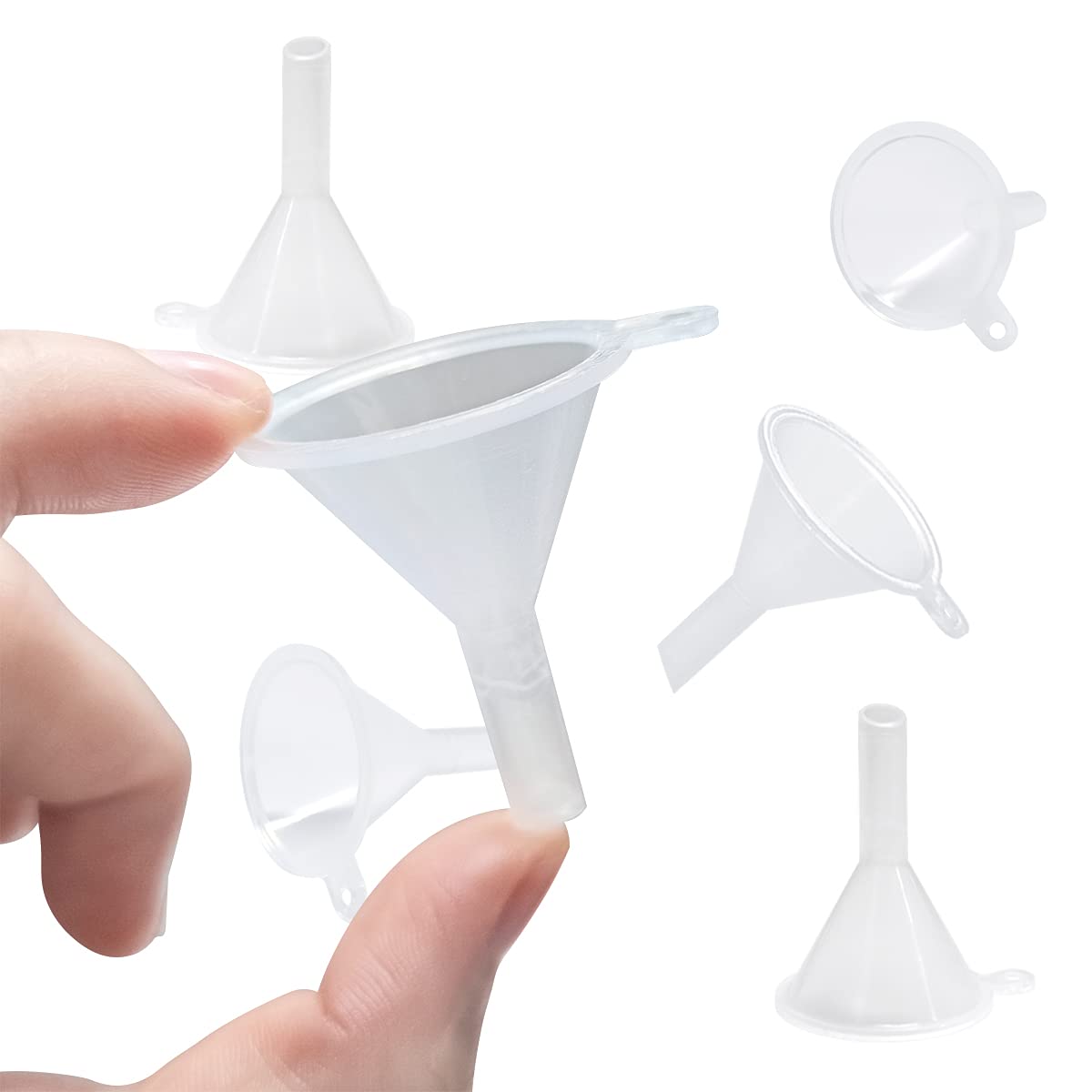 30 Pcs Small Mini Clear Plastic Funnels for Lab Bottles, Essential Oils, Perfumes, Spices, Sand Art, Powder