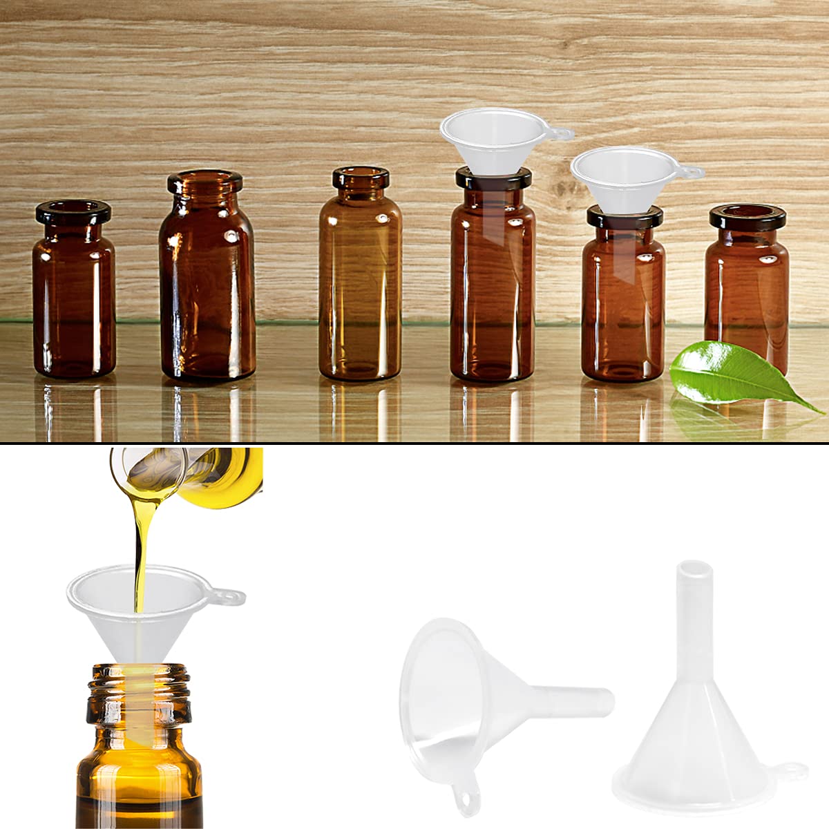 30 Pcs Small Mini Clear Plastic Funnels for Lab Bottles, Essential Oils, Perfumes, Spices, Sand Art, Powder