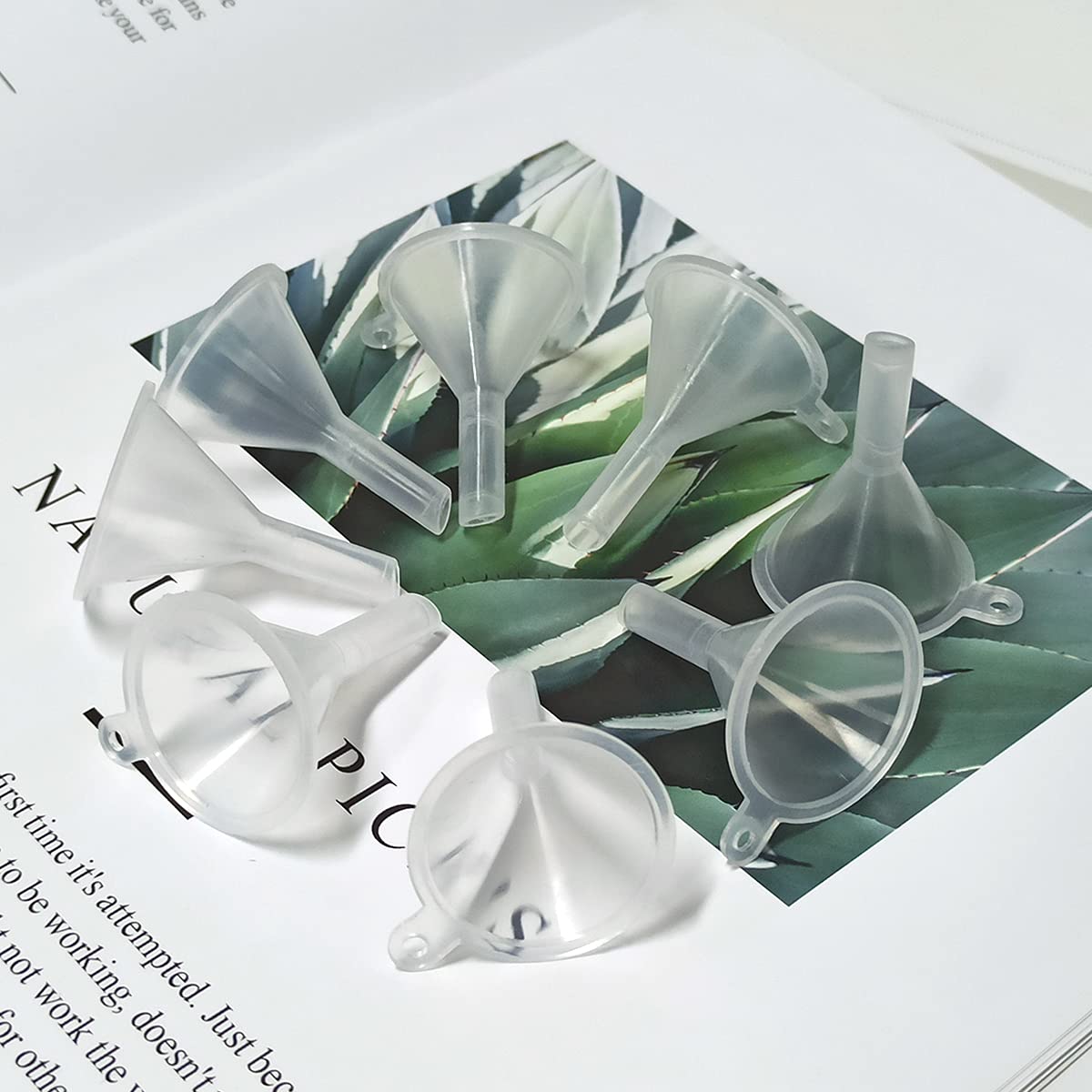 30 Pcs Small Mini Clear Plastic Funnels for Lab Bottles, Essential Oils, Perfumes, Spices, Sand Art, Powder