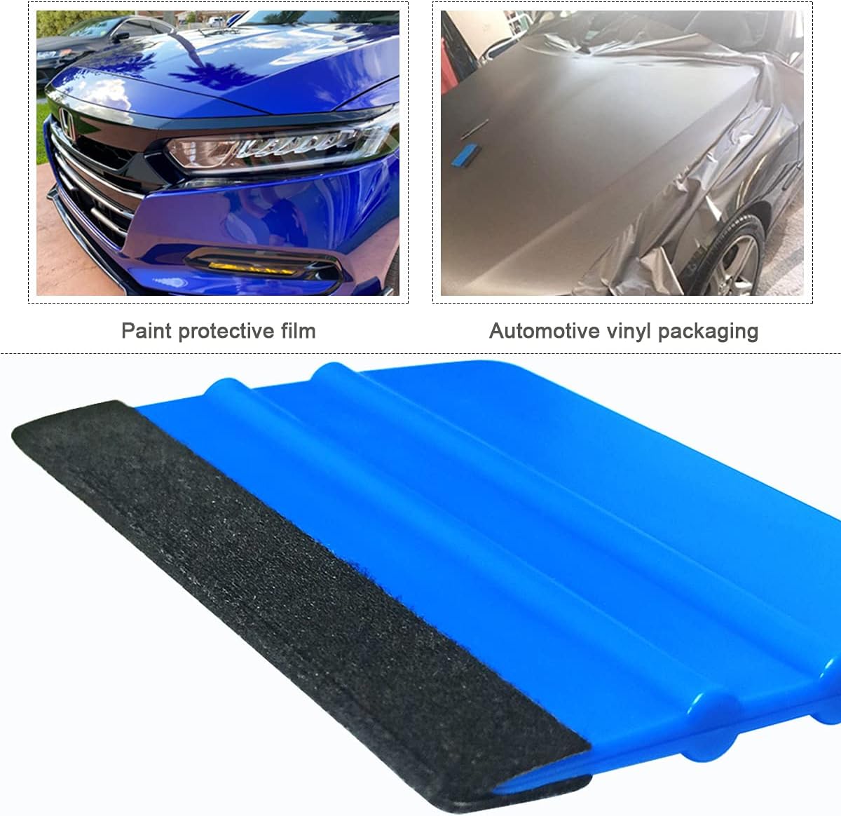 2 Pieces Wallpaper Smoothing Tool, Vehicle Vinyl Felt Squeegee Window Tint Film Tool for Peel and Stick Wallpaper (blue)