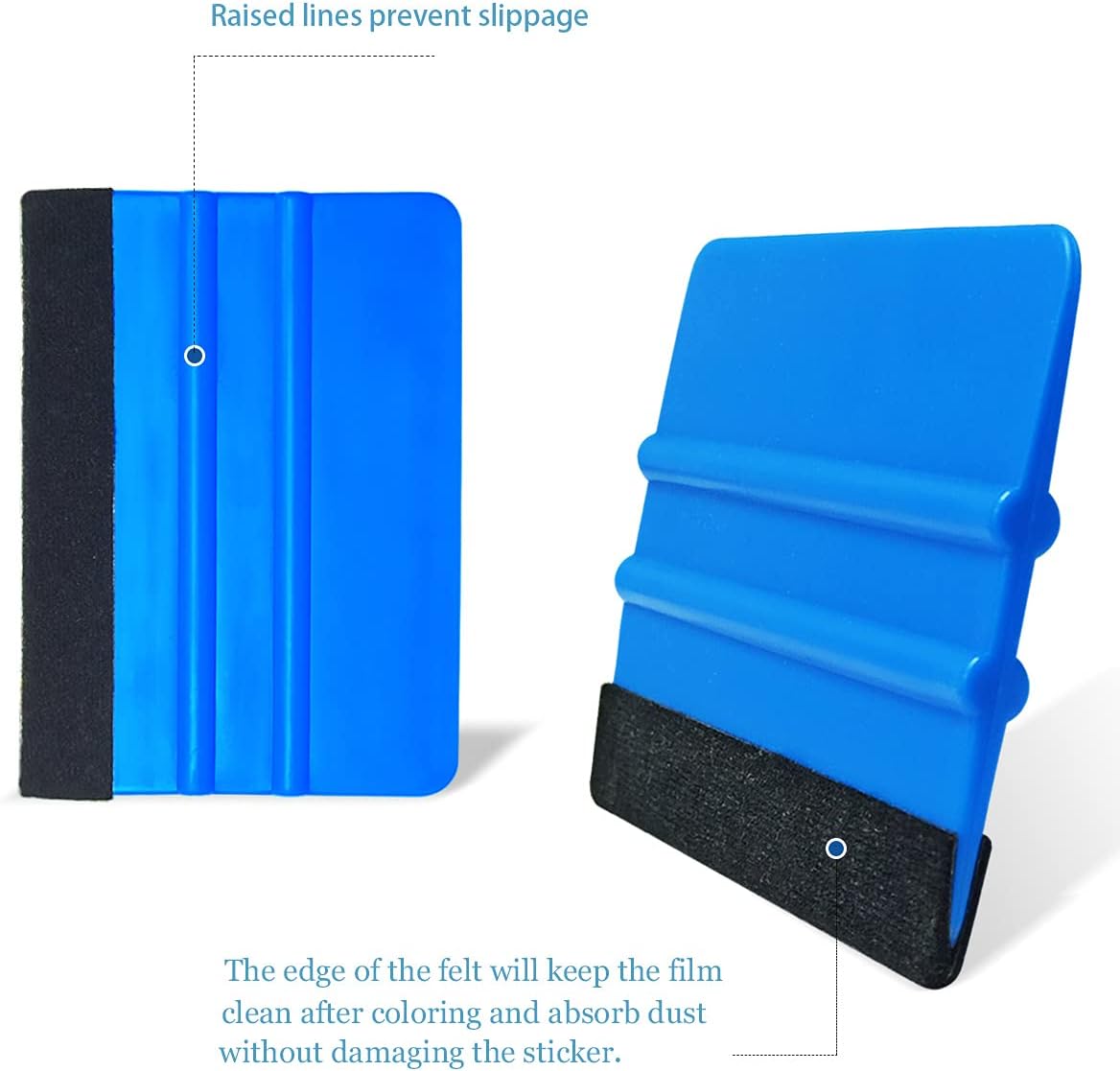 2 Pieces Wallpaper Smoothing Tool, Vehicle Vinyl Felt Squeegee Window Tint Film Tool for Peel and Stick Wallpaper (blue)