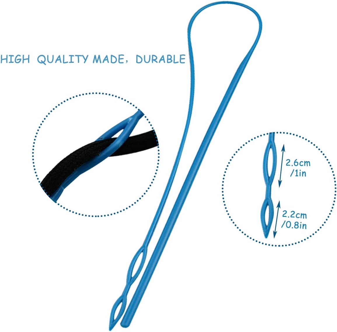 1Pcs 23In Flexible Plastic Drawstring Threader Tool, Easy Threader Drawstring Replacement Tool for Jackets Swim Trunks Pants Sweatpants Shorts Hoodies (Blue)