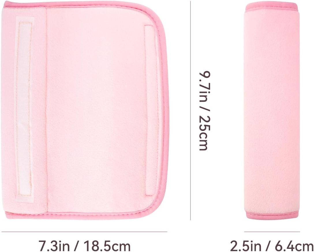 2 PCS Car Seat Belt Pads Cover Soft Seat Belt Shoulder Pad Safety Belt Strap Shoulder Pad Comfortable Driving Compatible with Most Cars Helps Protect You Neck and Shoulder (Pink)