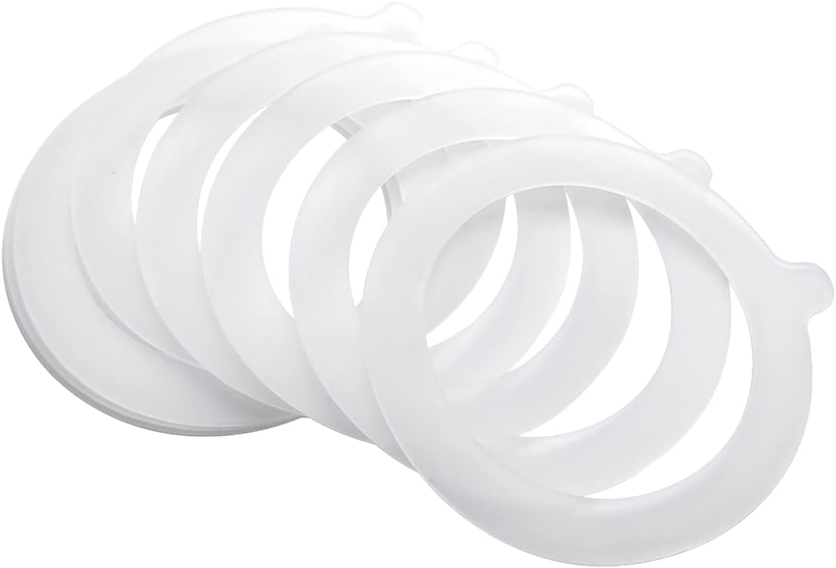 8 Pieces Silicone Jar Replacement Gasket, 3.75 Inch Sealing Rings for Glass Clip Top Jars, Leak-Proof Canning Silicone Fitting Seals(White)