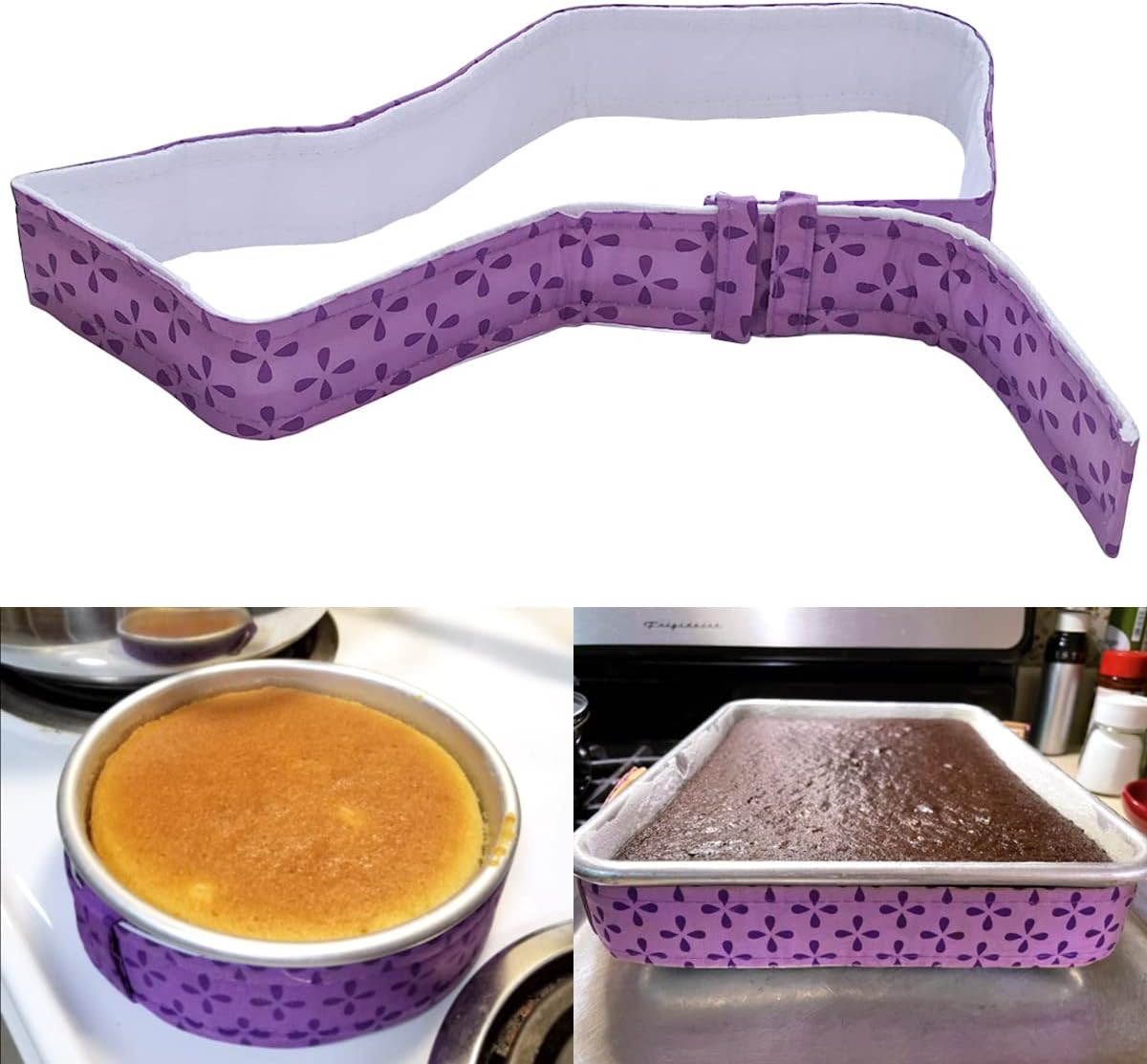2 Piece Bake Even Cake Strips, Cake Pan Dampen Strips, Cake Pan Strips for Evenly Baked Cakes