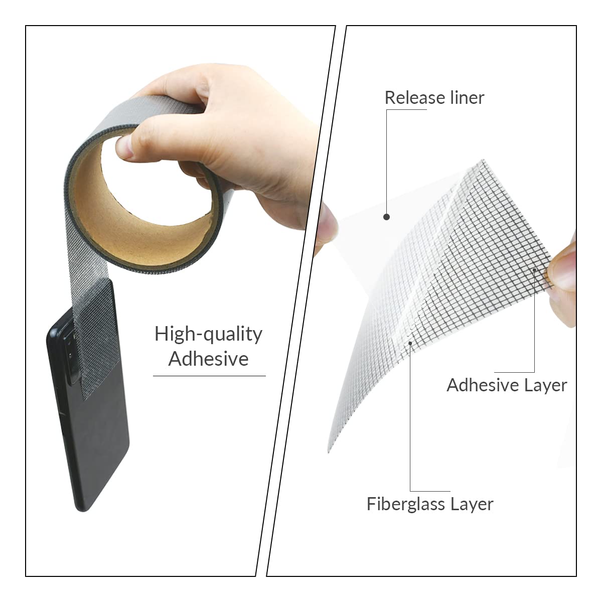 1 Pcs Grey Window Screen Repair Kit, Mesh Repair Tape Strong Adhesive Fiberglass Covering Mesh Tape Waterproof Screen Patch Repair for Door Window Tears Holes (2"×78")
