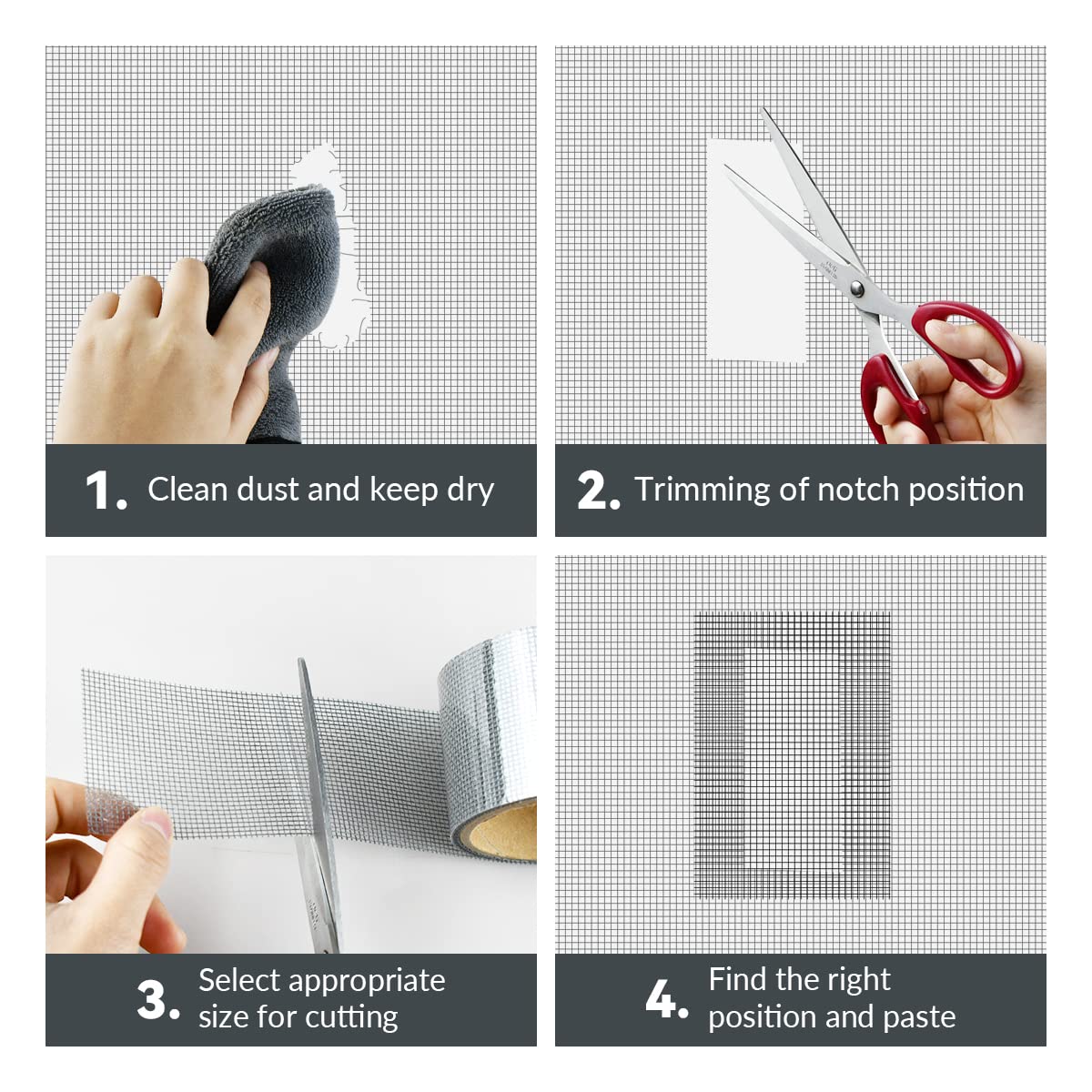 1 Pcs Grey Window Screen Repair Kit, Mesh Repair Tape Strong Adhesive Fiberglass Covering Mesh Tape Waterproof Screen Patch Repair for Door Window Tears Holes (2"×78")