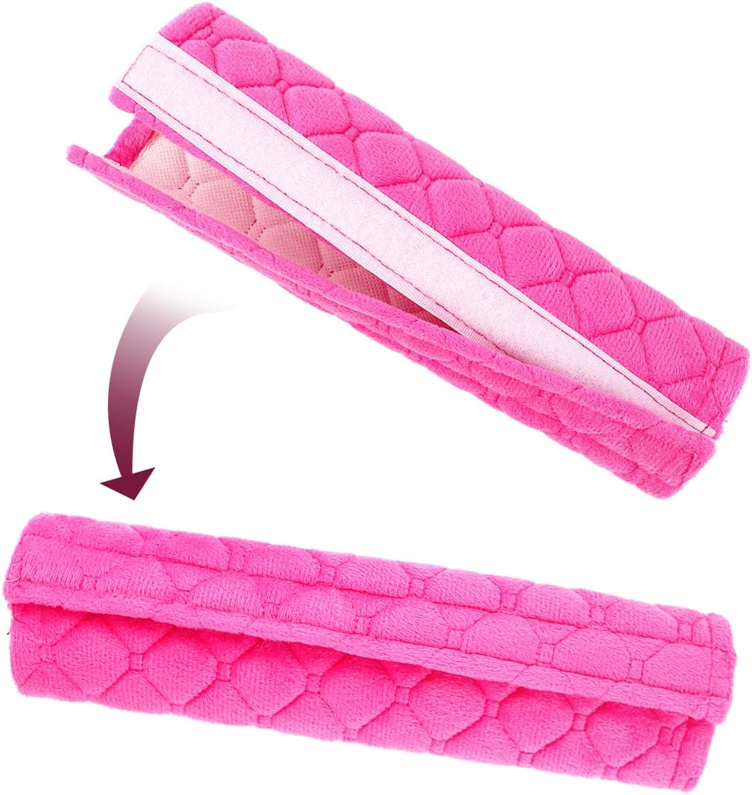 2 PCS Car Seat Straps Shoulder Pads Soft Auto Seat Belt Cover Universal Safety Strap Cover Helps Protect Your Neck and Shoulders from Seat Belt Friction (Rose Red)