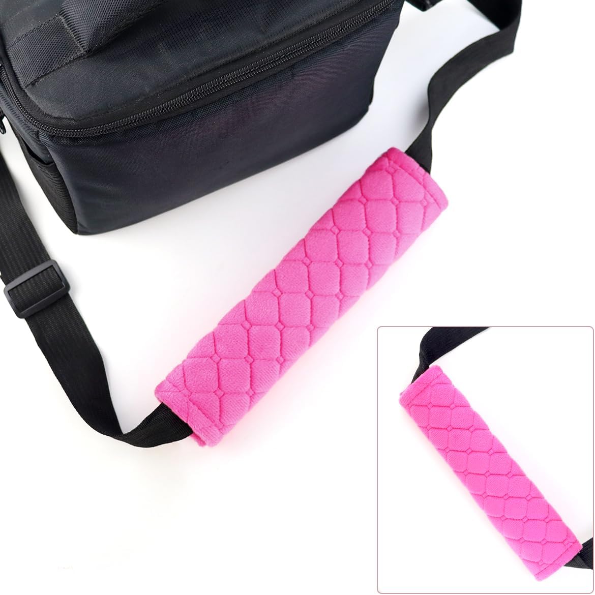 2 PCS Car Seat Straps Shoulder Pads Soft Auto Seat Belt Cover Universal Safety Strap Cover Helps Protect Your Neck and Shoulders from Seat Belt Friction (Rose Red)