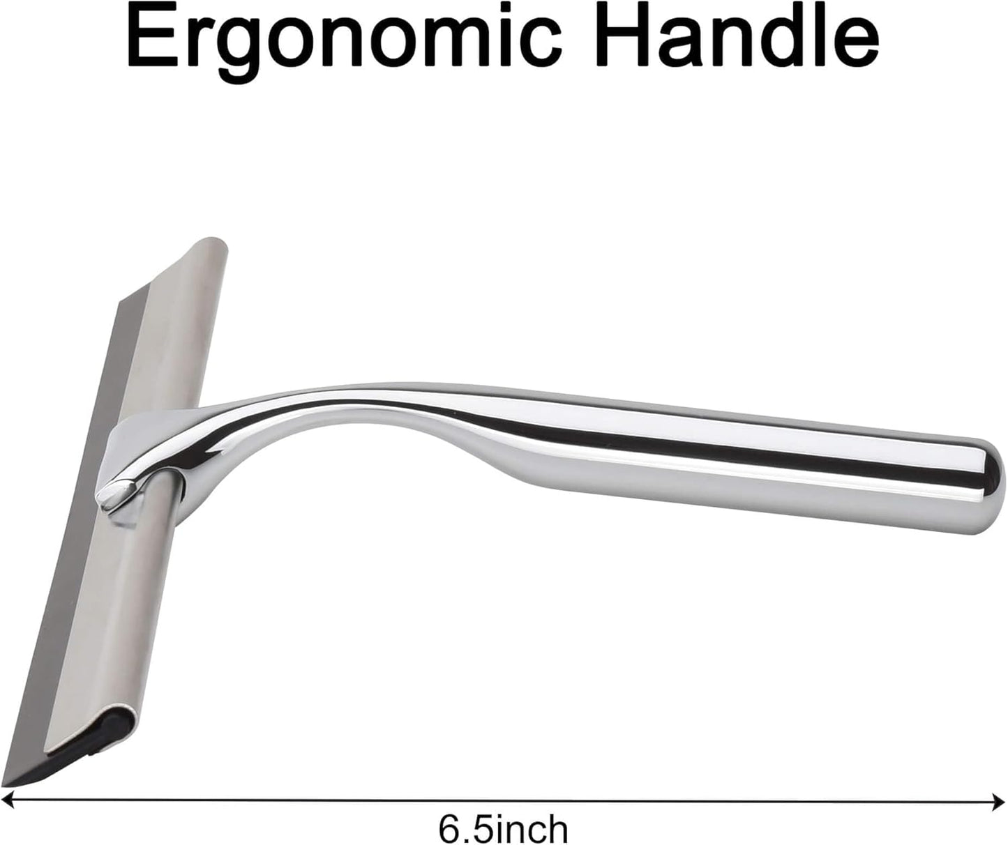 All Purpose Stainless Steel Squeegee for Glass Shower Doors, Car Window, Home Mirrors, Bathroom Shower Cleaner Wiper 10 inches