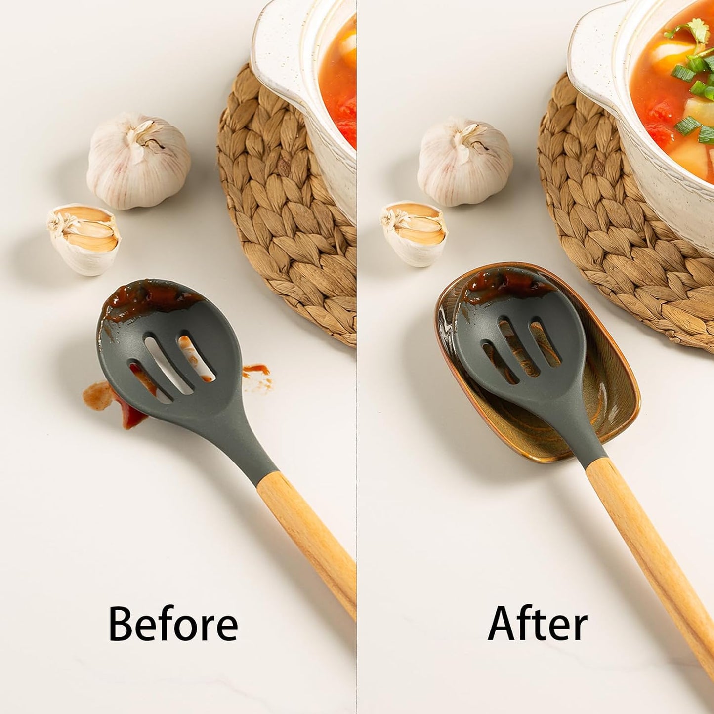 Ceremic Spoon Rest for Stove Top, Spoon Holder for Kitchen Counter, Coffee Spoon Rest, Cooking Utensil Rest for Ladles, Kitchen Decor, Housewarming Gifts, 1 pack (brown)