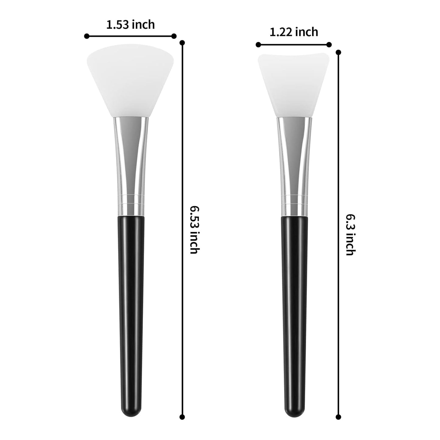 4PCS Silicone Face Mask Brush Applicator, Flexible Silicone Brush for Face for Mud, Clay, DIY Mask, Body Lotion, BB Cream (Black)