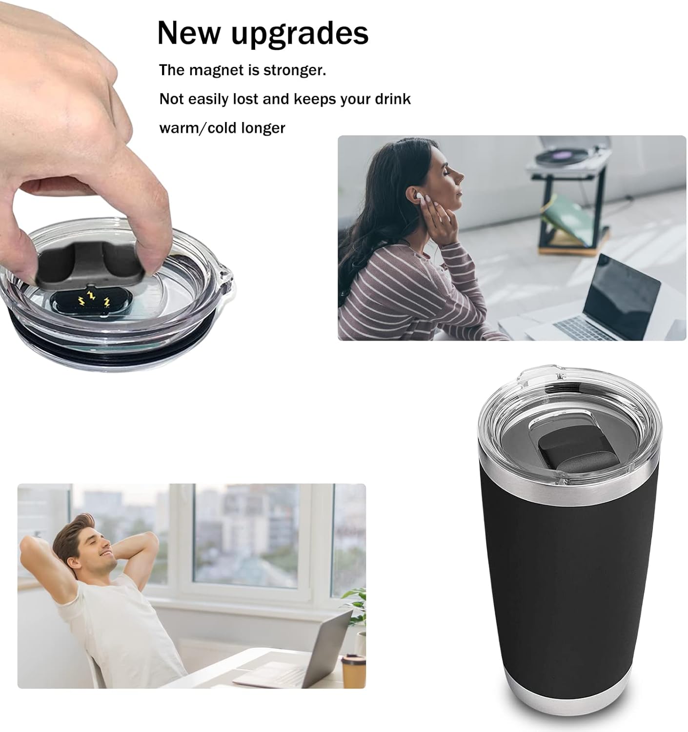 Magnetic Slide for YETI Lids Compatible with YETI Magnetic Lid 10oz, 16oz, 20oz, 26oz, 30oz (4 Pcs)