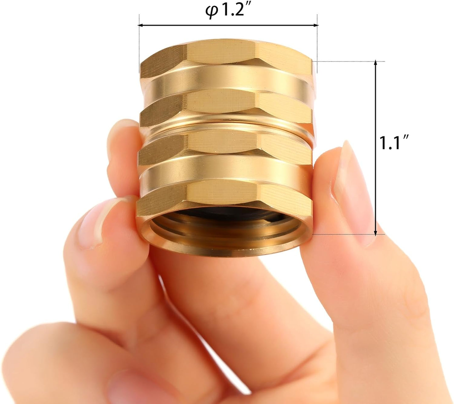 2 Pack Garden Hose Adapter,Brass Hose to Hose Swivel, 3/4-Inch Hose Connector with 4 Extra Washers(Female to Female), Double Female