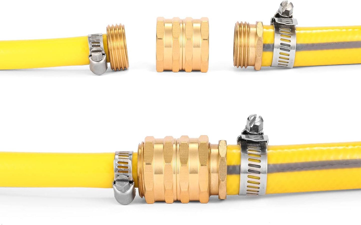 2 Pack Garden Hose Adapter,Brass Hose to Hose Swivel, 3/4-Inch Hose Connector with 4 Extra Washers(Female to Female), Double Female