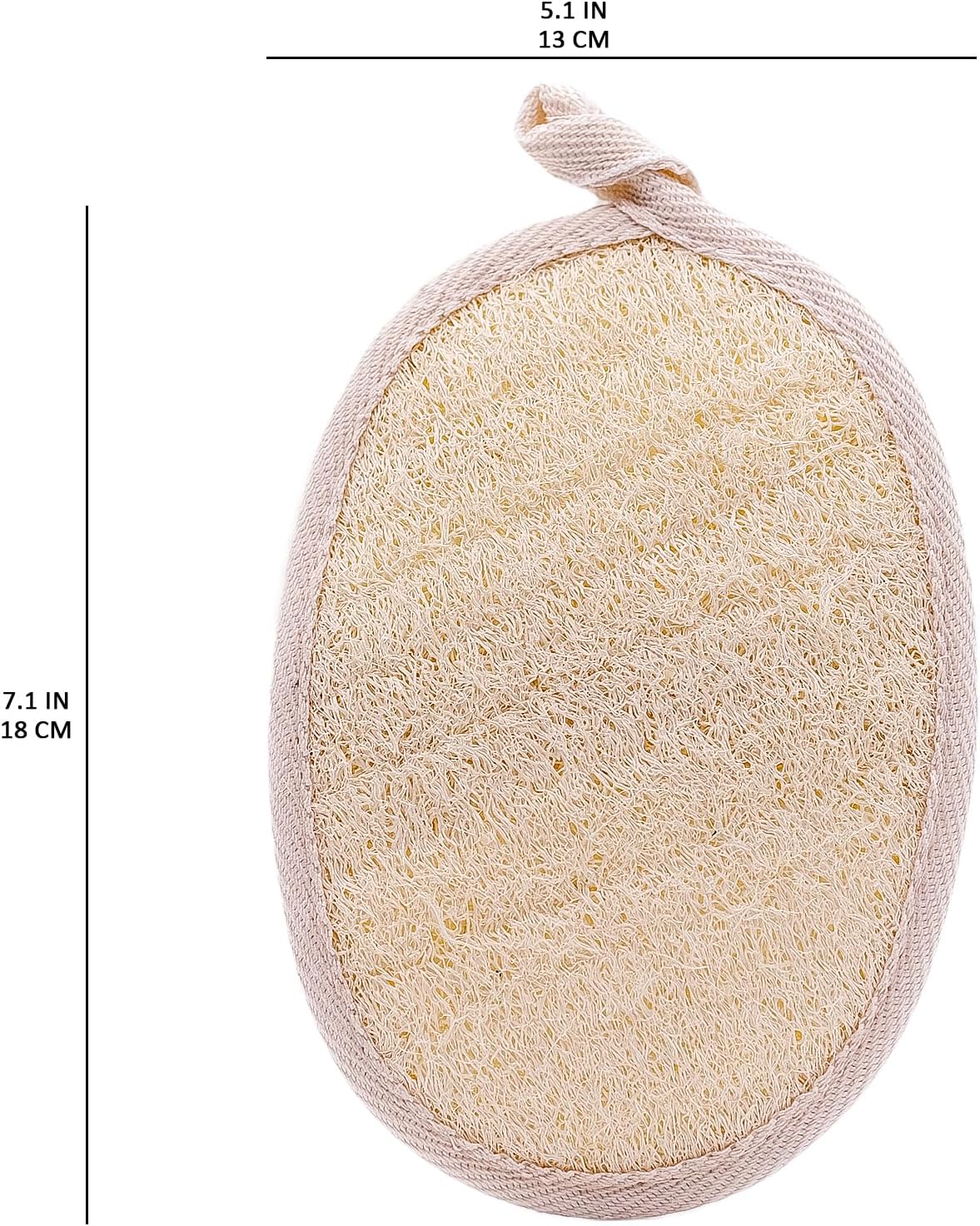 Natural Loofah Exfoliating Body Scrubber - 2 Pcs Bath Shower Exfoliator Sponge Pads for Women Egyption Loofah for Hand, Face and Body (7.1 * 5.1 in).